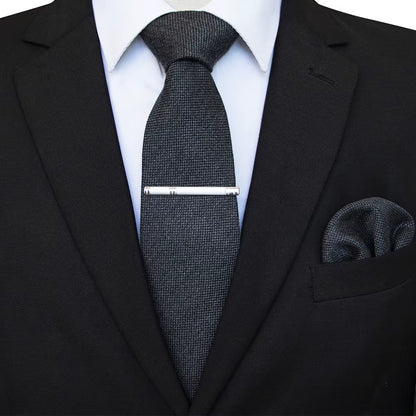 New Mens Wool Tie Solid Microfiber 8Cm Burgundy Neckties and Pocket Square Hanky Set Mens Wedding Party Gift