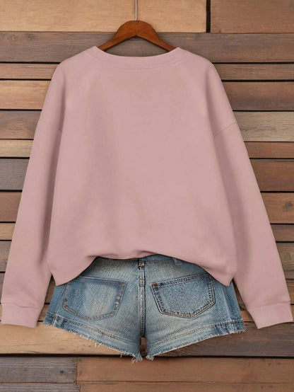 Linhara Women'S Slogan Letter Print Crew Neck Long Sleeve Sweatshirt Sportswear,Long Sleeve Tops Graduation,Back to School Outfits,Graduation,Teacher Outfits for Women,Back to School Pullover Fall Outfit