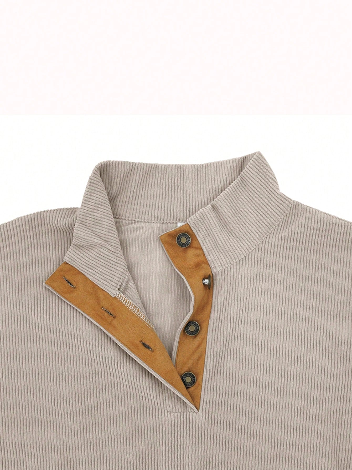 Men'S Spring & Autumn Long Sleeve Casual Polo Shirt with Contrast Color Patchwork, Fall