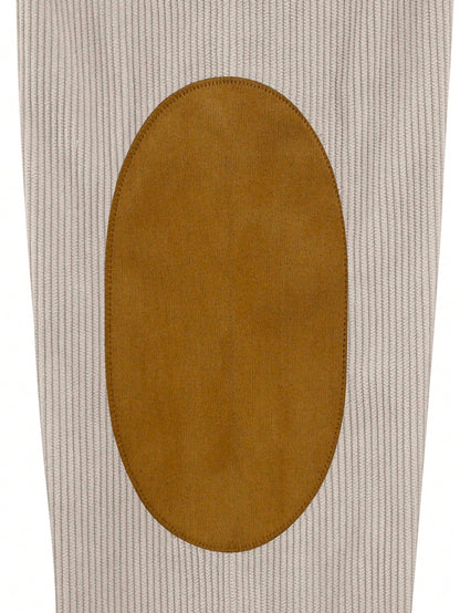 Men'S Spring & Autumn Long Sleeve Casual Polo Shirt with Contrast Color Patchwork, Fall