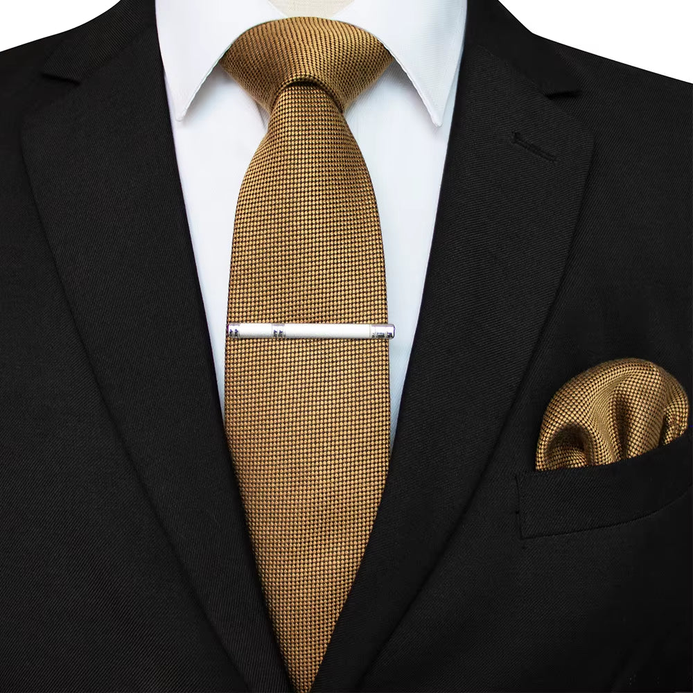 New Mens Wool Tie Solid Microfiber 8Cm Burgundy Neckties and Pocket Square Hanky Set Mens Wedding Party Gift